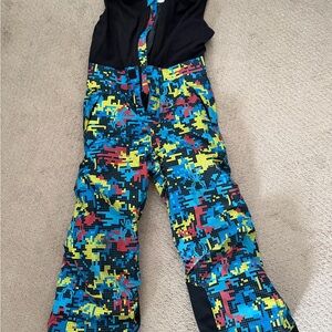 Spyder boys Mini Expedition Ski Bib in Digi Bug design